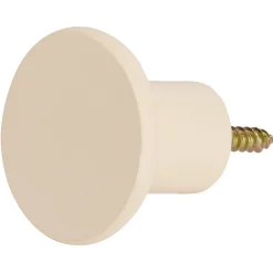 Patère murale ronde blanc crème polyrésine Ø5cm