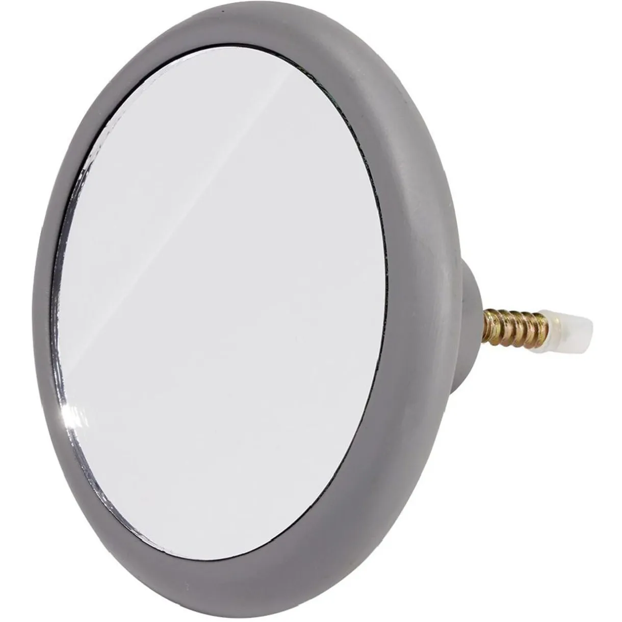 Patère murale ronde miroir avec contour gris Ø10cm < Gifi New