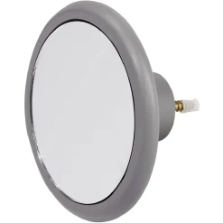 Patère murale ronde miroir contour gris Ø12cm
