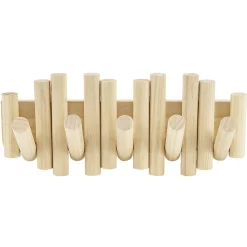 Patère rabattable en bois 5 crochets L38xH16cm < Gifi Clearance