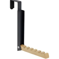 Patère rétractable métal et bois noir ou blanc L20xH20,5cm < Gifi Outlet