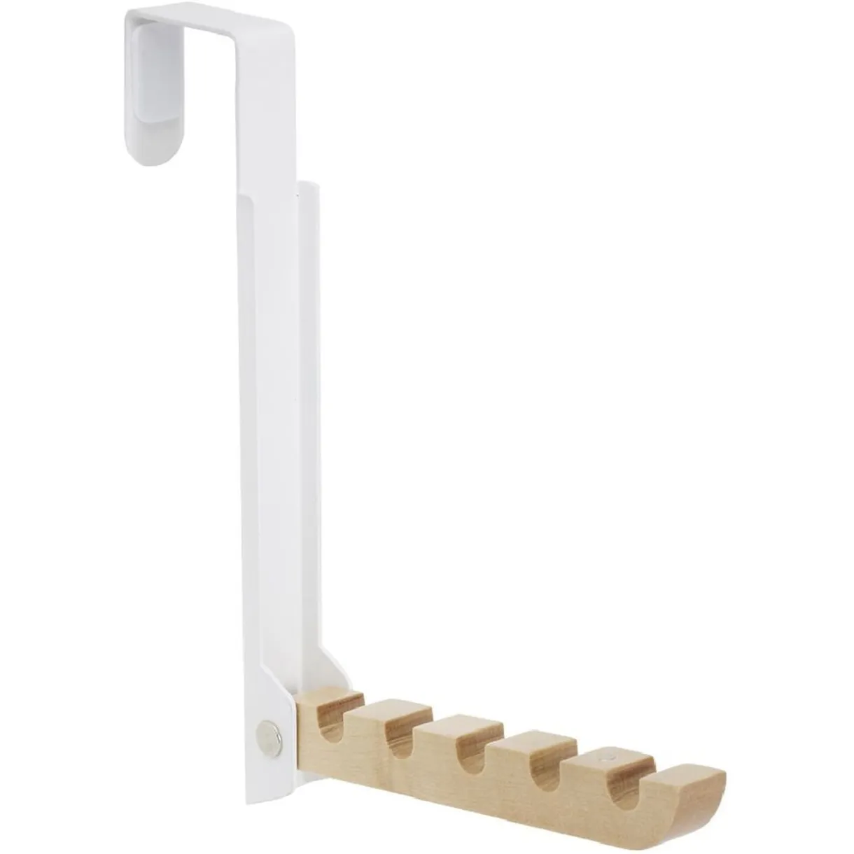 Patère rétractable métal et bois noir ou blanc L20xH20,5cm < Gifi Outlet