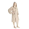 Peignoir éponge à capuche 100% coton marron clair < Gifi