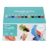 Peinture acrylique en pot pour tissu 20ml - 12 pièces