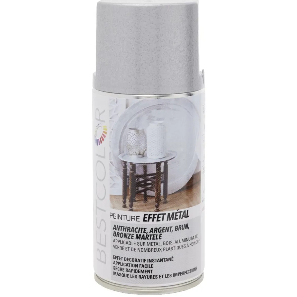 Peinture aérosol effet métal Argent martelé 300 ml < Gifi Discount