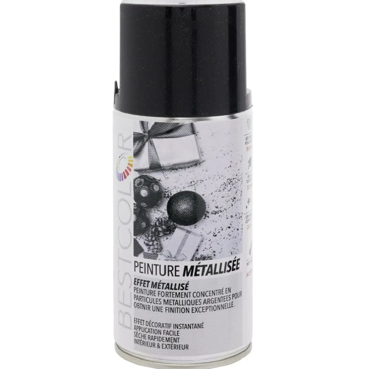 Peinture aérosol effet métal Noir métallisé 300 ml