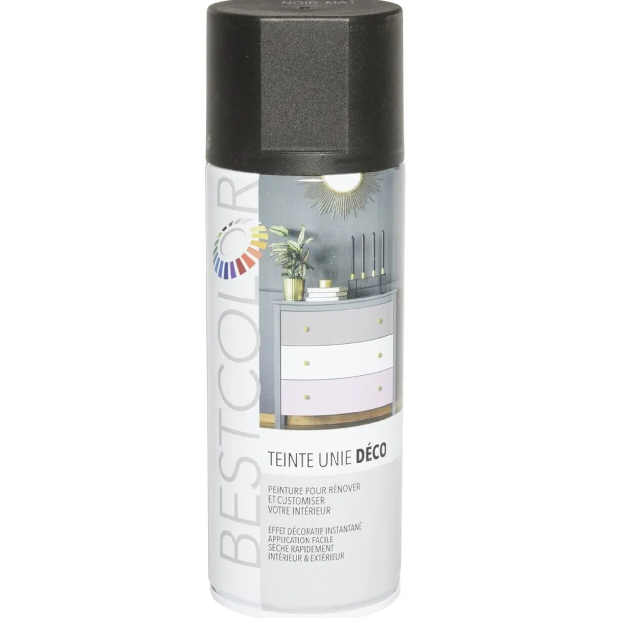 Peinture aérosol noir mat int/ext 400ml