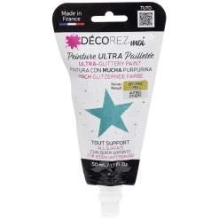 Peinture paillette bleu turquoise 80ml