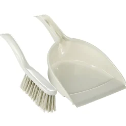 Pelle balayette avec balai assorti plastique beige