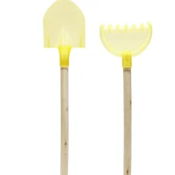Pelle de plage en plastique jaune et manche bois L42cm < Gifi Clearance