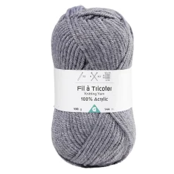 Pelote de fil à tricoter acrylique gris anthracite 100Gr < Gifi Online