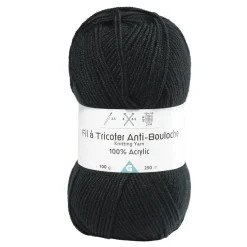 Pelote de fil à tricoter acrylique anti bouloche noir < Gifi Best