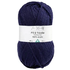 Pelote de fil à tricoter acrylique blanc écru 100Gr