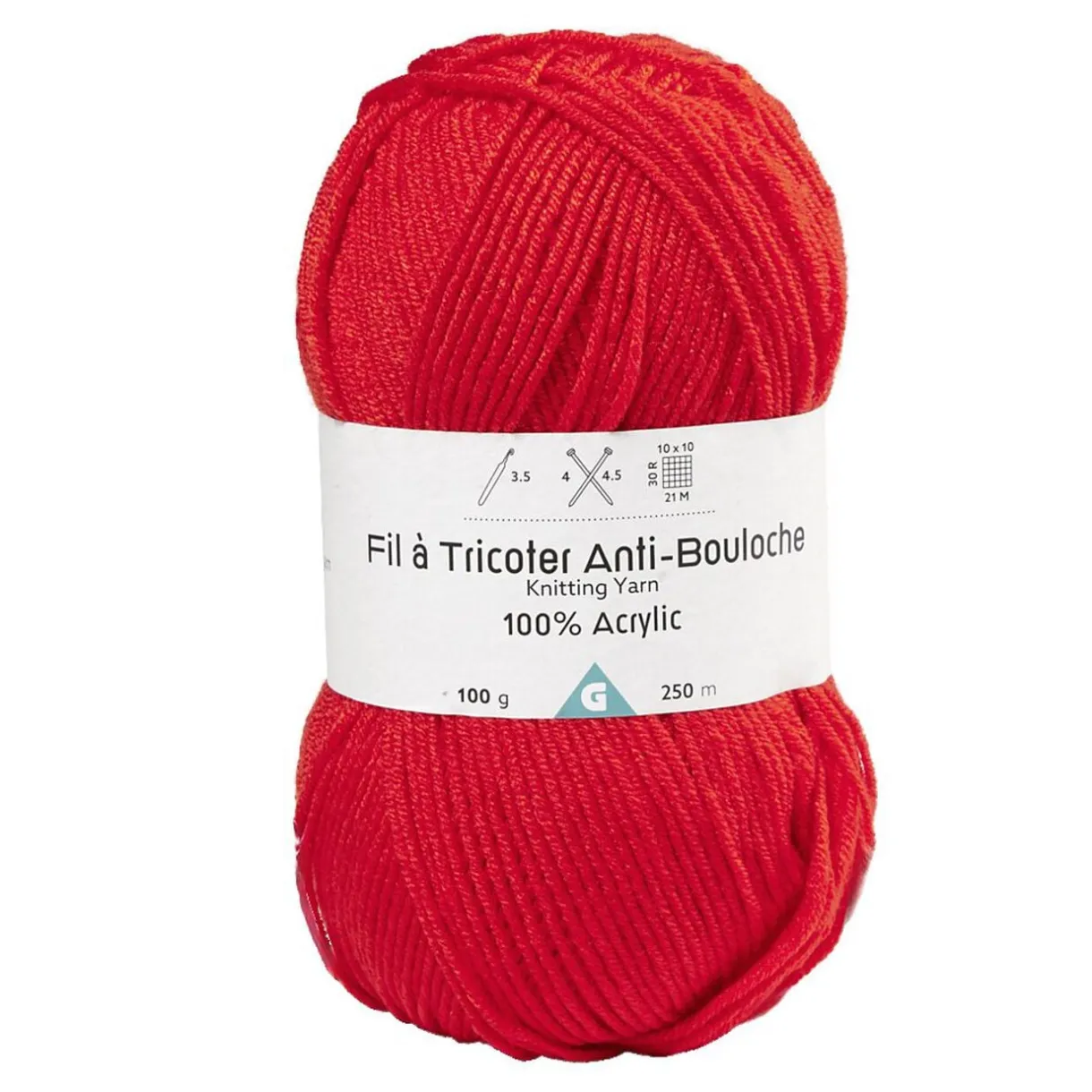 Pelote de fil à tricoter acrylique anti bouloche rouge < Gifi Online