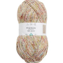 Pelote de fil à tricoter acrylique multicolore 200Gr < Gifi Best