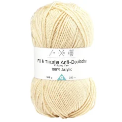Pelote de fil à tricoter acrylique anti bouloche beige < Gifi Online