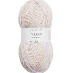 Pelote de fil à tricoter acrylique rose bonbon 200Gr
