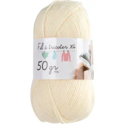 Pelote de fil à tricoter en acrylique écru x10 < Gifi Clearance