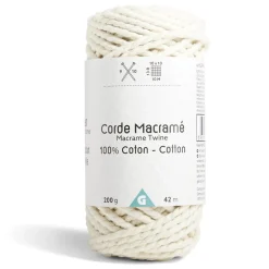 Pelote ficelle pour macramé coton beige