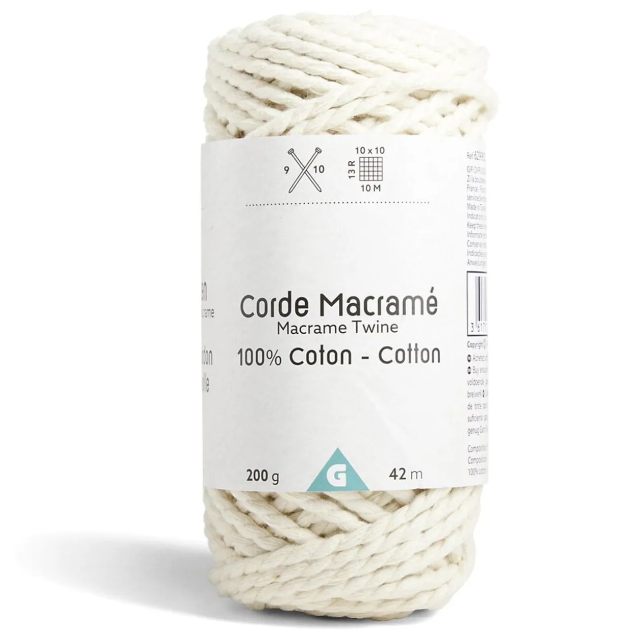 Pelote ficelle pour macramé coton beige