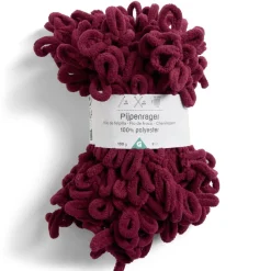 Pelote fil à tricoter 9m effet chenille polyester rouge bordeaux 100g < Gifi