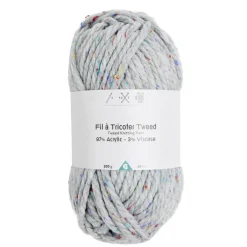 Pelote fil à tricoter tweed épaisse acrylique et viscose gris 200g < Gifi New