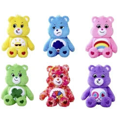 Peluche Bisounours assis multicolores 28x26xH35cm (6 modèles)