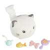 Peluche chaton interactif tissage laine blanc avec accessoires Ø19xH19cm
