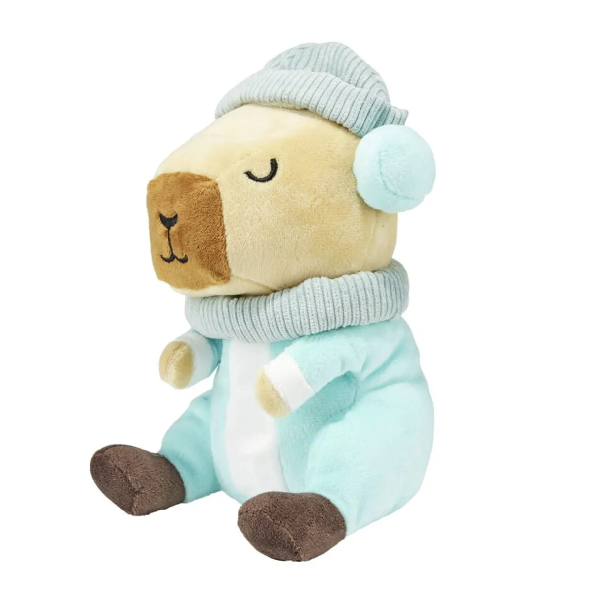 Peluche doudou enfant capybara tenue hiver polyester 11x14xH20cm (2 modèles) < Gifi Outlet