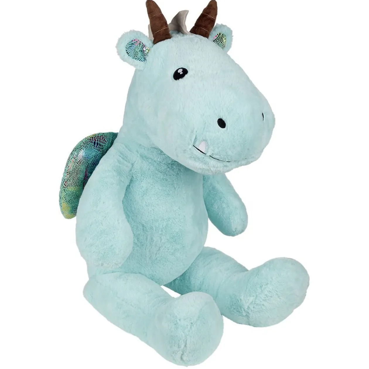 Peluche dragon polyester 100x40x30cm bleu