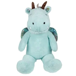 Peluche dragon polyester 100x40x30cm bleu