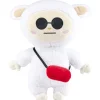 Peluche Gromimis blanche avec lunettes et sac rouge H40cm < Gifi Clearance