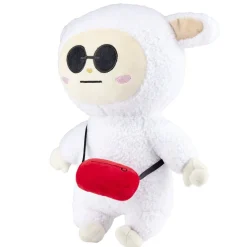 Peluche Gromimis blanche avec lunettes et sac rouge H40cm < Gifi Clearance