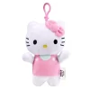 Peluche Hello Kitty avec clip H18cm (2 modèles rose ou rouge)