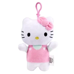 Peluche Hello Kitty avec clip H18cm (2 modèles rose ou rouge)