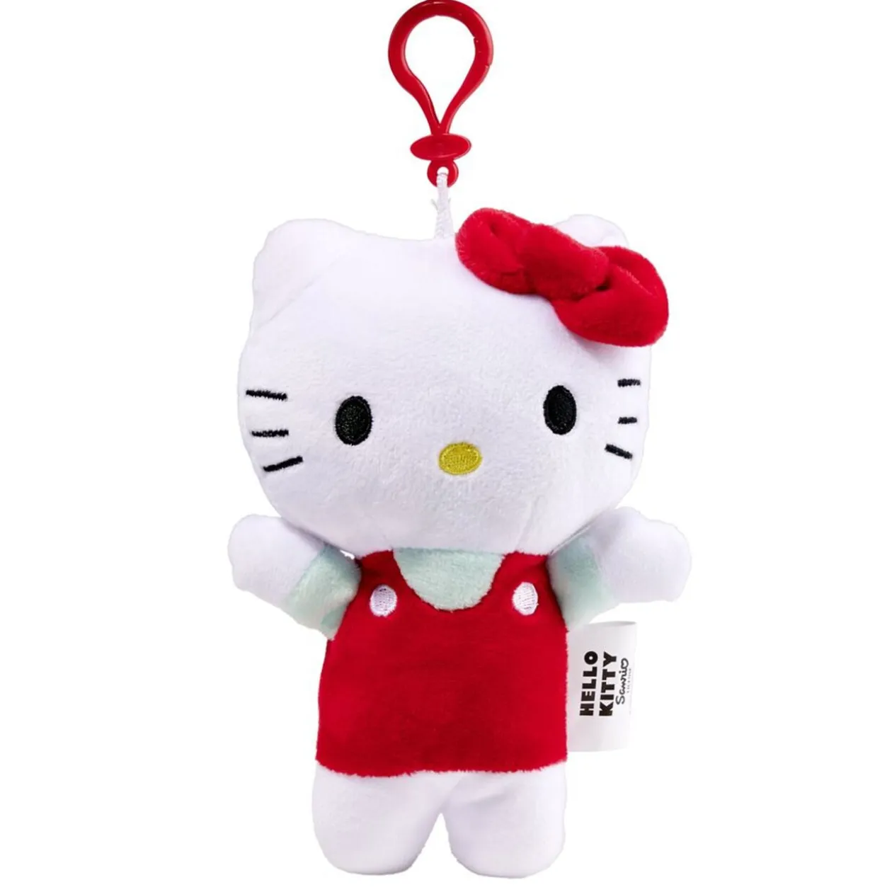 Peluche Hello Kitty avec clip H18cm (2 modèles rose ou rouge)
