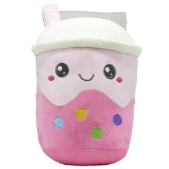Peluche kawaii bubble tea rose H29cm