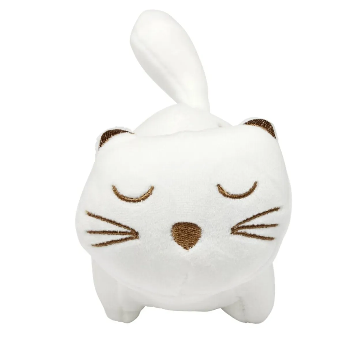 Peluche kawaii chat blanc et doré L13cm < Gifi Outlet