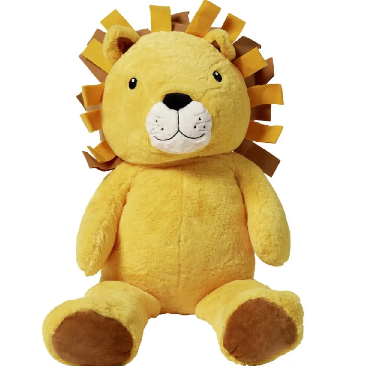 Peluche lion polyester 100x40x30cm jaune < Gifi Outlet
