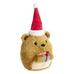 Peluche ourson Noël coussin squishy 28x23xH30cm
