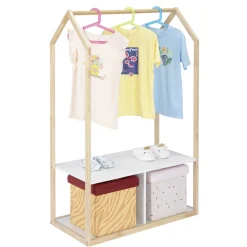 Penderie pour enfant en bois avec 2 casiers 42x7xH132cm < Gifi Best
