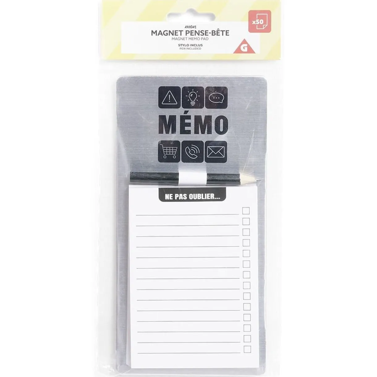 Pense-bête magnétique 50 feuilles mémo + crayon < Gifi Sale