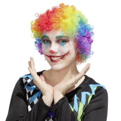 Perruque Halloween adulte clown multicolore < Gifi Hot