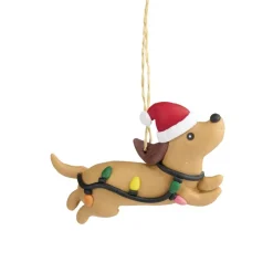 Personnage de Noël fun en argile à suspendre H10cm (3 modèles) < Gifi