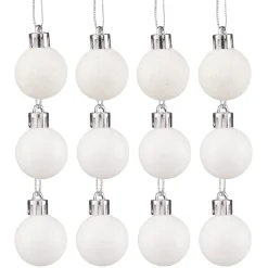Petite boule de Noël polystyrène blanc Ø3cm x12
