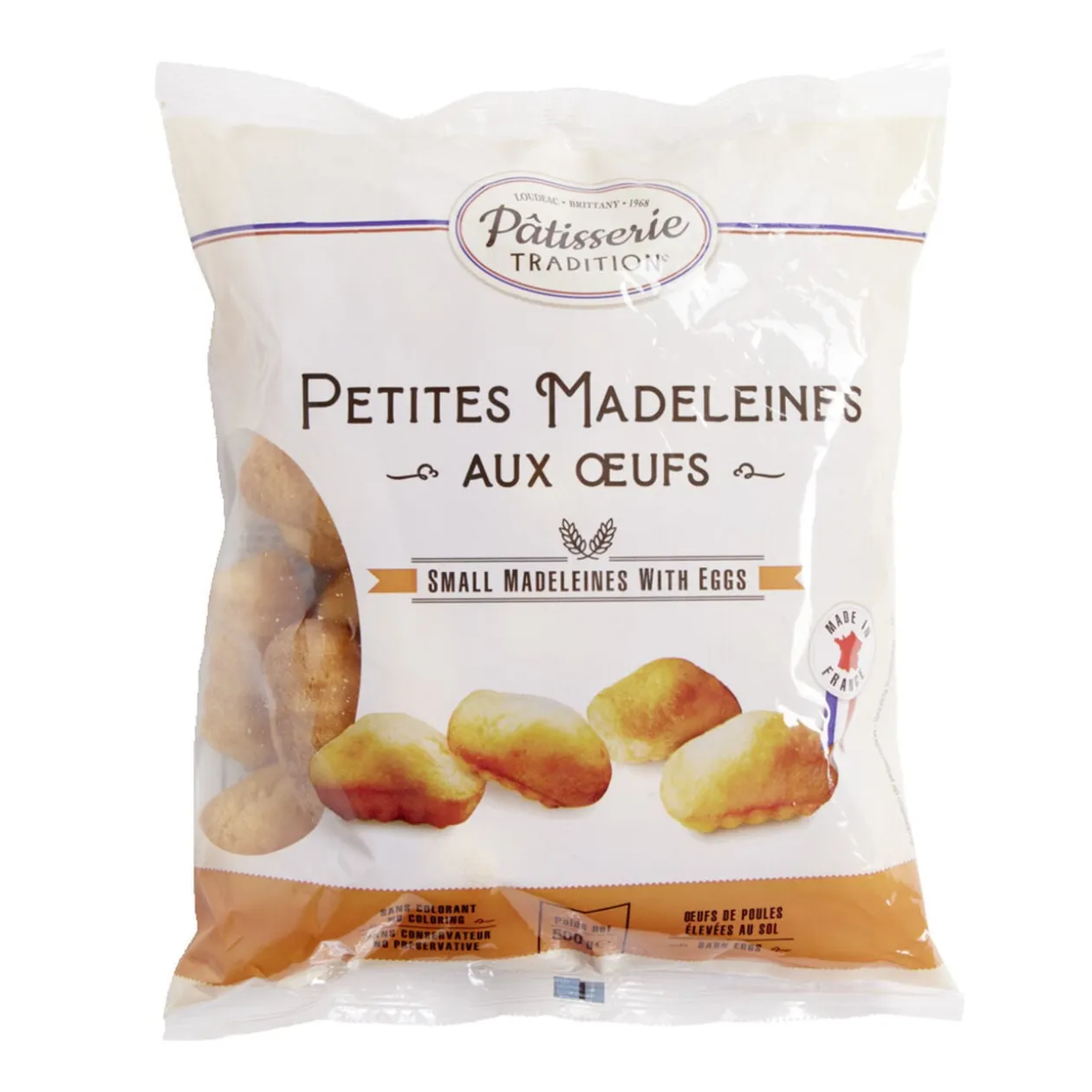 Petites madeleines natures aux oeufs 500gr