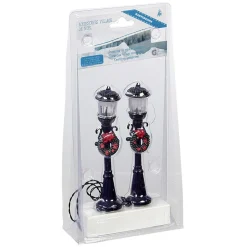 Petit lampadaire déco couronne villange de Noël x2