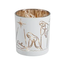Photophore de Noël ajouré scène nativité Merry Christmas Ø7xH8cm (2 modèles) < Gifi Best