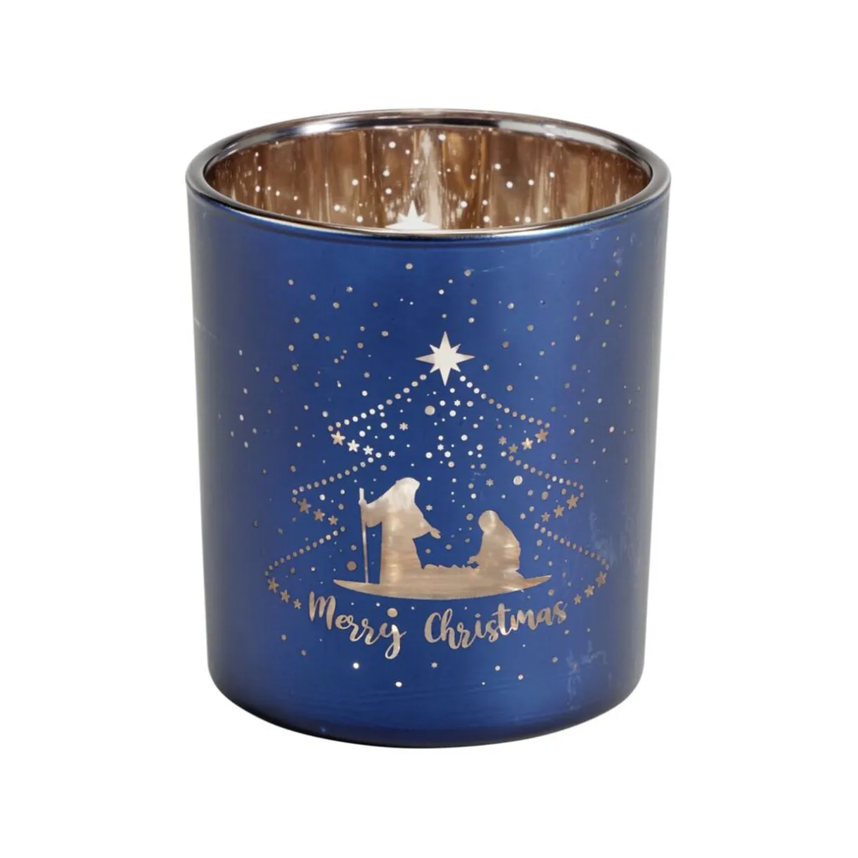 Photophore de Noël ajouré scène nativité Merry Christmas Ø7xH8cm (2 modèles) < Gifi Best