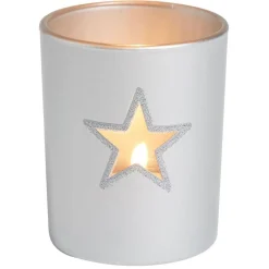 Photophore de Noël en verre coloré étoile ajourée - 4 modèles < Gifi Online